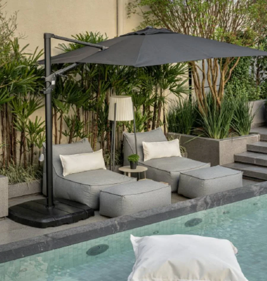 Ombrelone Swiss para jardim, piscina e área gourmet em Belo Horizonte, Nova Lima e Lagoa Santa.